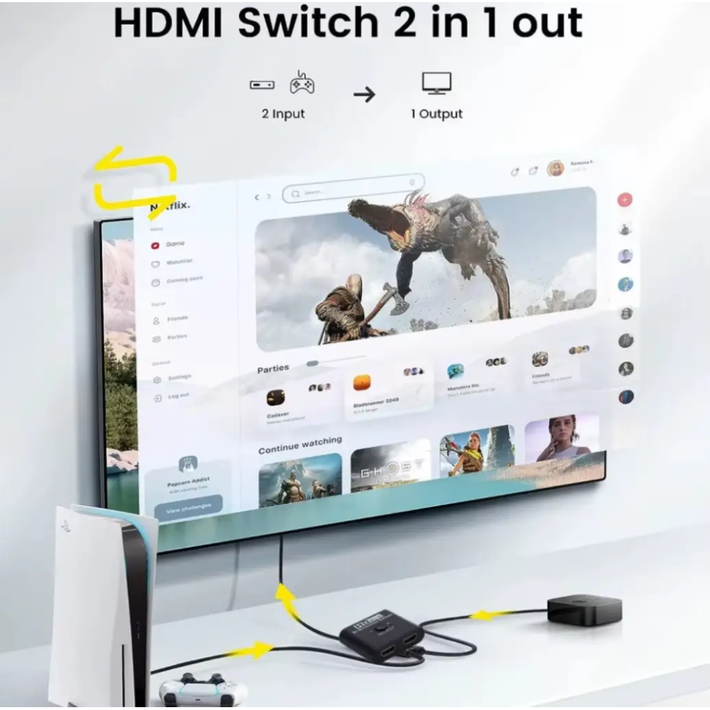 HDMI Switcher Splitter  - 2Х-направленный переключатель  свитч HDMI сплиттер