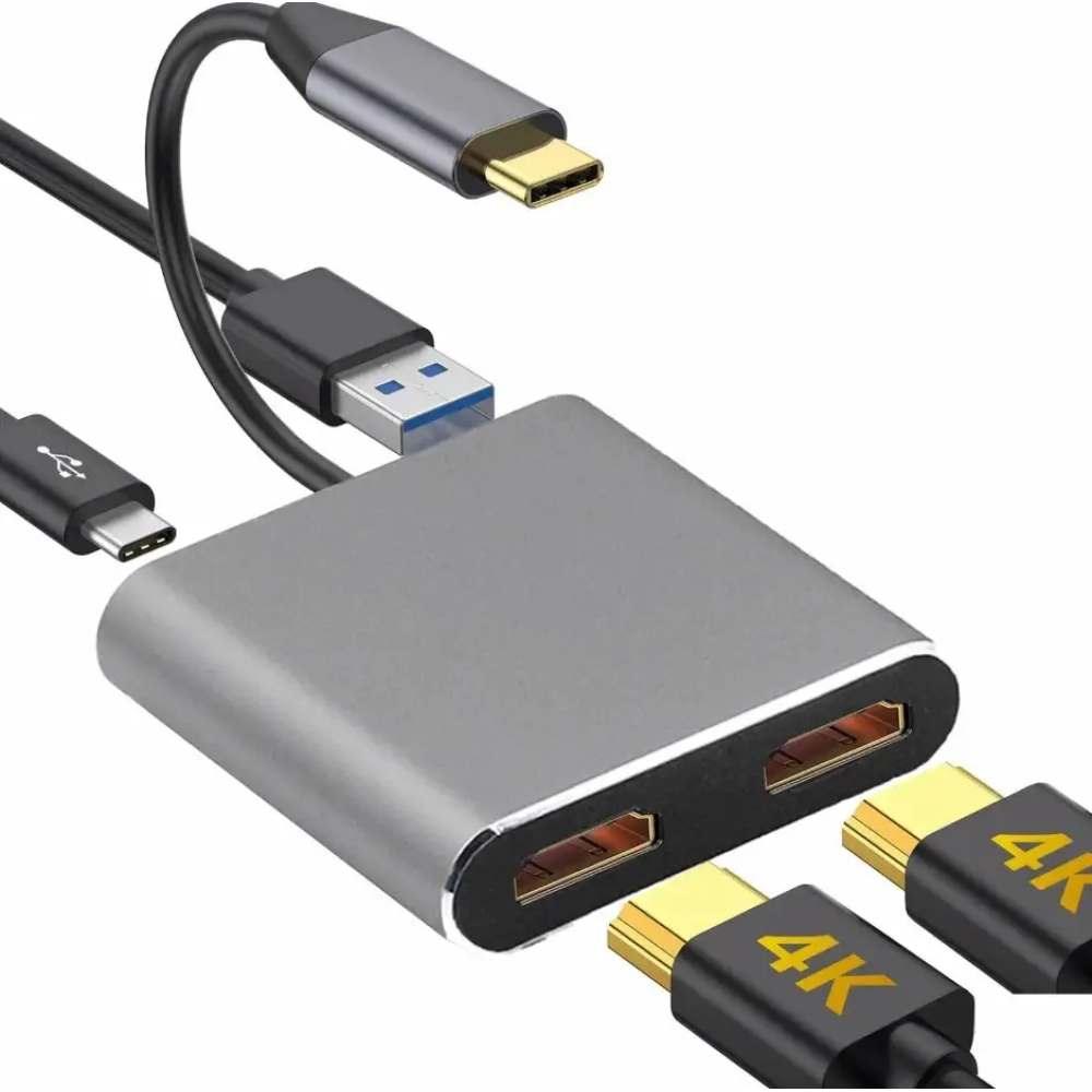 HDMI сплиттер type-c на 2хHDMI 2 Port USB C Hub to Dual HDMI 4K 30HZ