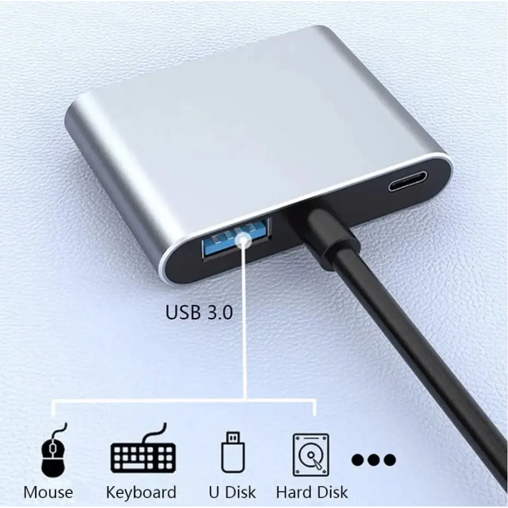 HDMI сплиттер type-c на 2хHDMI 2 Port USB C Hub to Dual HDMI 4K 30HZ