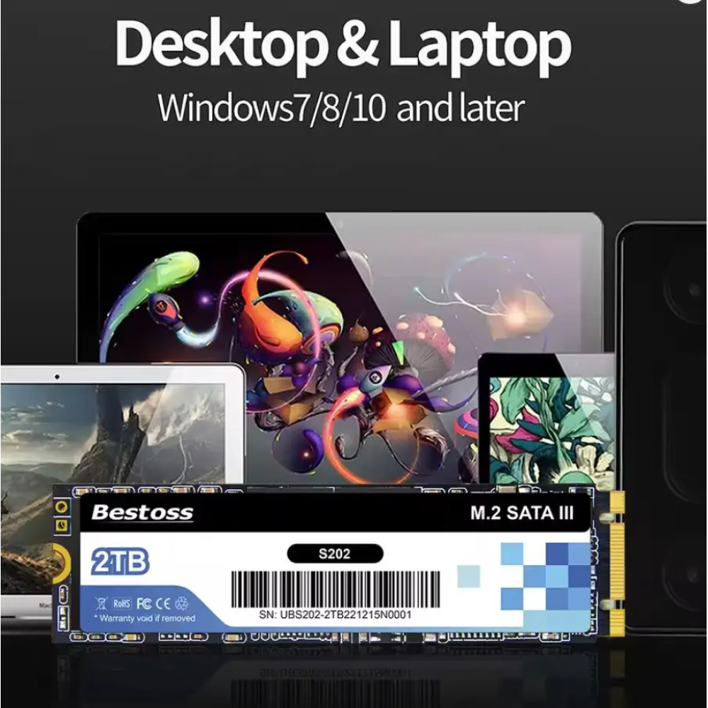 SSD диск m.2 NGFF SATA  256gb Bestoss 2280 3D Nand