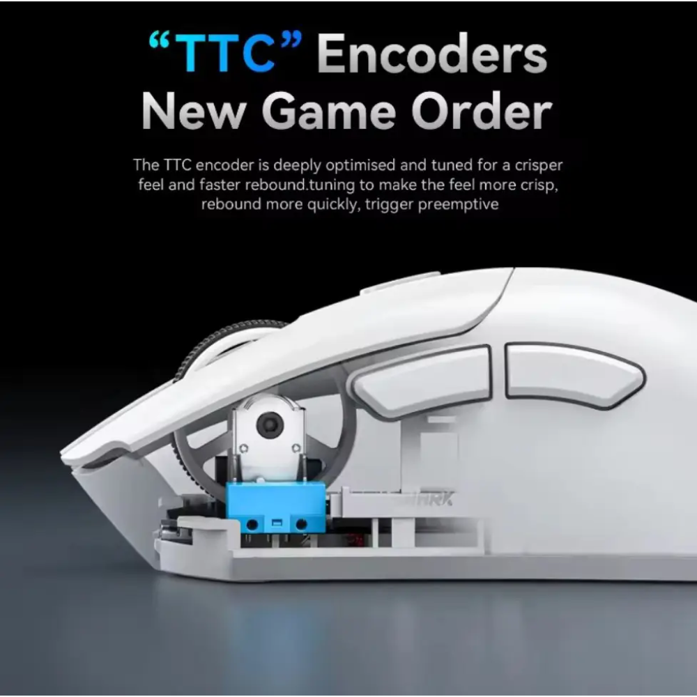 Миша бездротова ігрова ATTACK SHARK R1 чорна. Радіо 2.4Ghz + Bluetooth 5.2