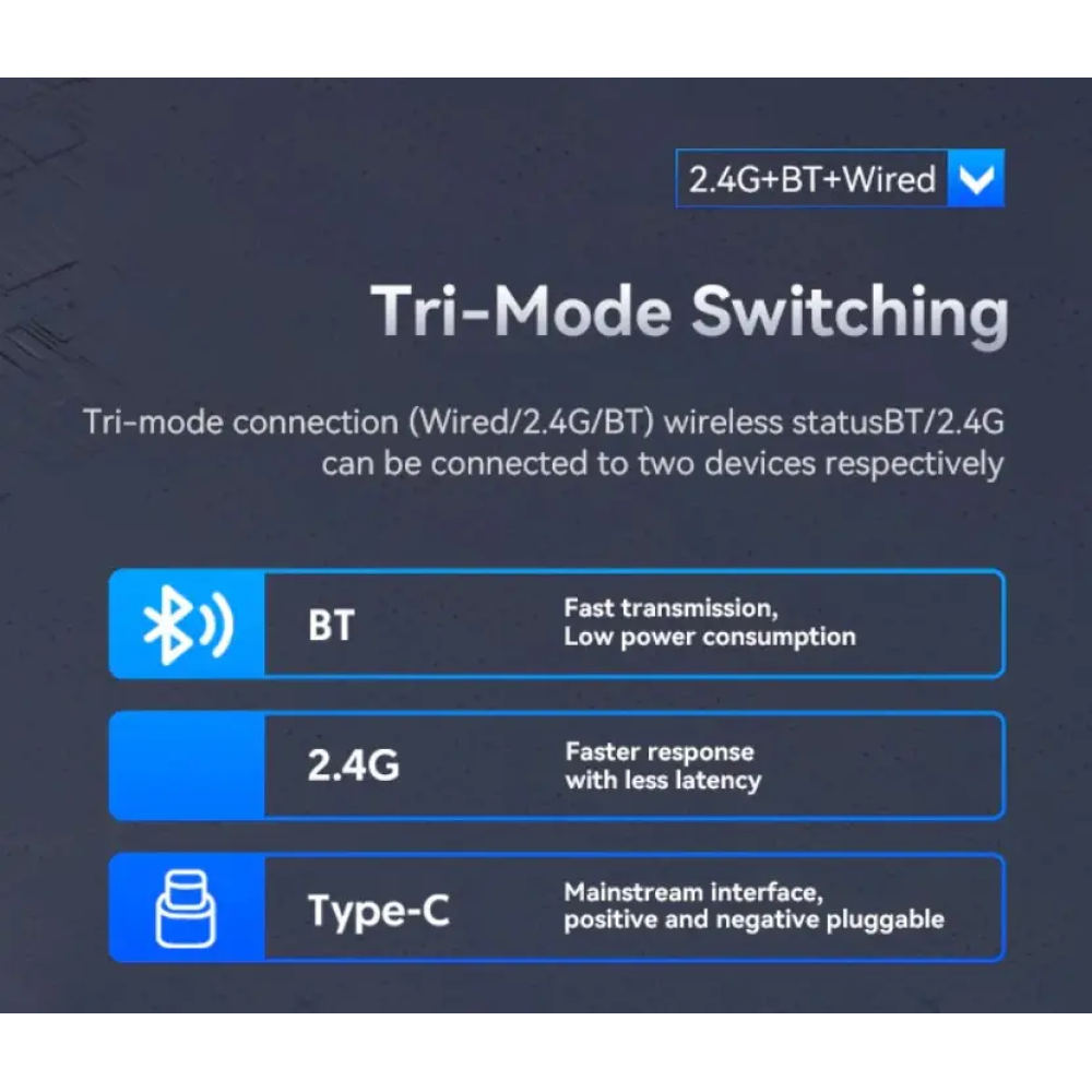 Миша бездротова ігрова ATTACK SHARK X11 чорна. Радіо 2.4Ghz + Bluetooth 5.2 + Док-станція