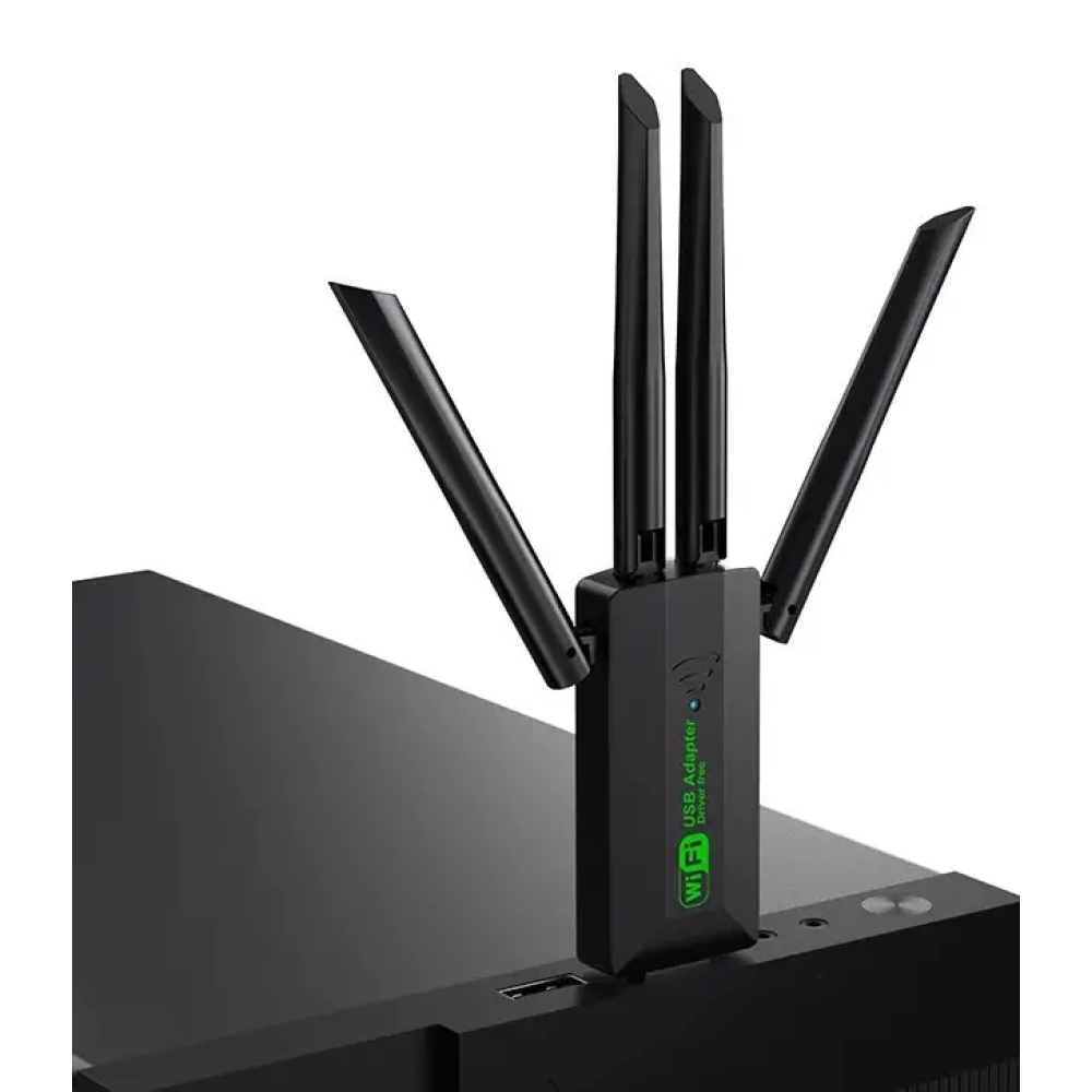 Wi-Fi адаптер AC1200 WiFi5 USB 3.0 5Ггц+2.4Ггц 4 антенны