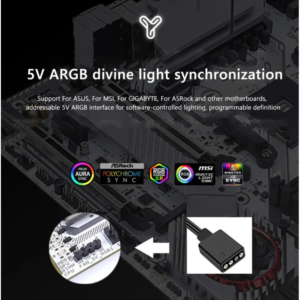 Радіатор охолодження RGB SSD M.2 2280 + термопрокладки Coolcirc ARGB Sync