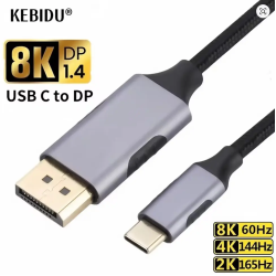 Кабель Type-C - DisplayPort 8K-60Hz 4K-144Hz 2K-240Hz 2м DP1.4 Кабель Type-C - DisplayPort 8K-60Hz 4K-144Hz 2K-240Hz 2м DP1.4