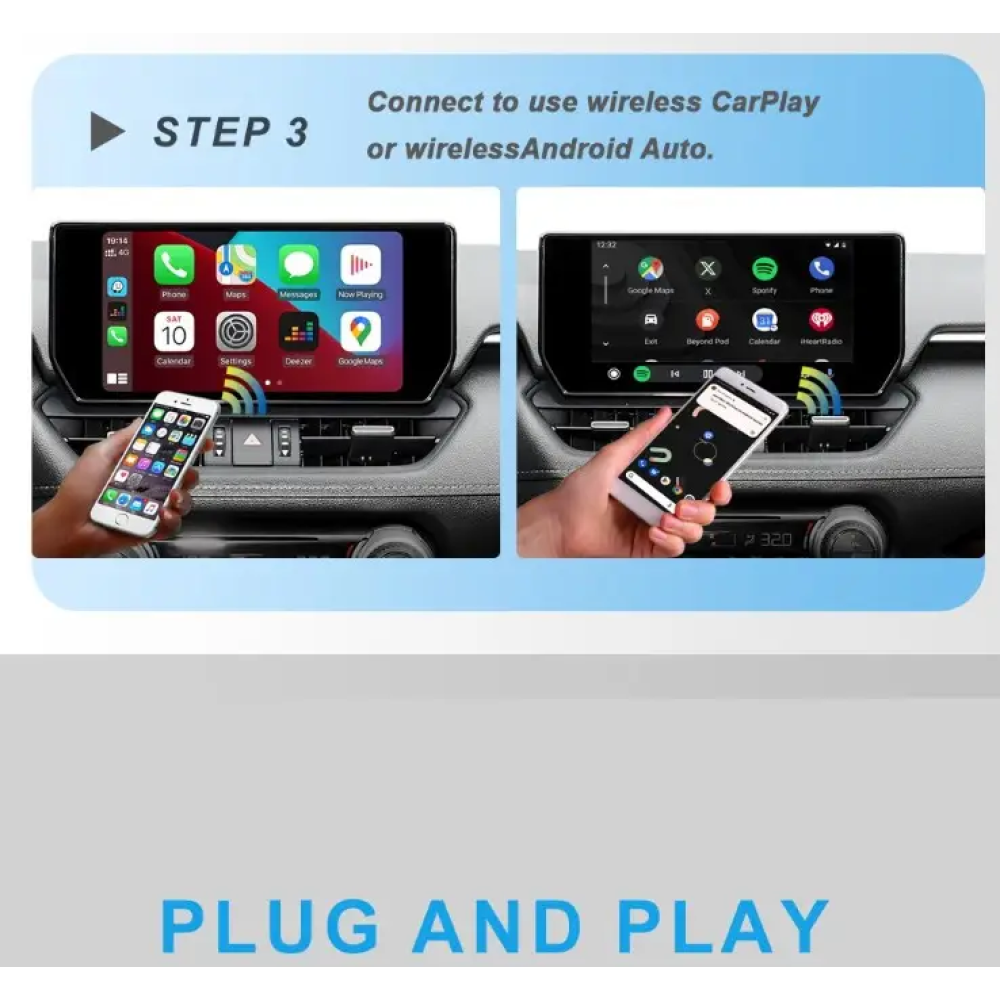 Адаптер беспроводной для Apple CarPlay и Android Auto 2in1 USB WIFI5 Bluetooth 5.0 С c OTG переходником