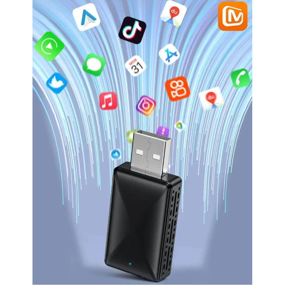 Адаптер беспроводной для Apple CarPlay и Android Auto 2in1 USB WIFI5 Bluetooth 5.0 С c OTG адаптером