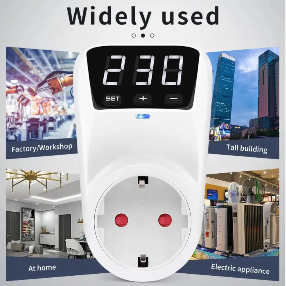 Захисне реле напруги в розетку HLP02 3680W 150-280V 16A