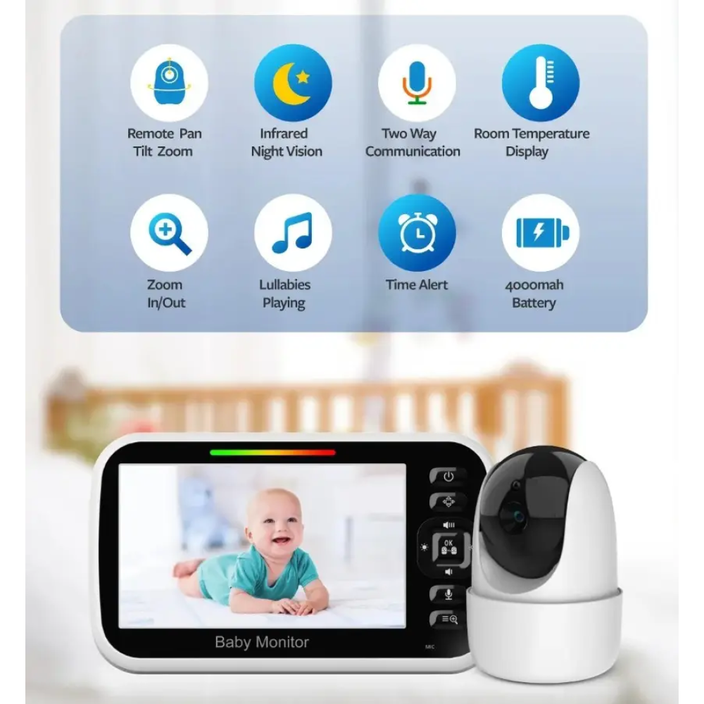Видеоняня Baby Monitor SM651 с монитором 5'' двусторонней связью и ночным видением