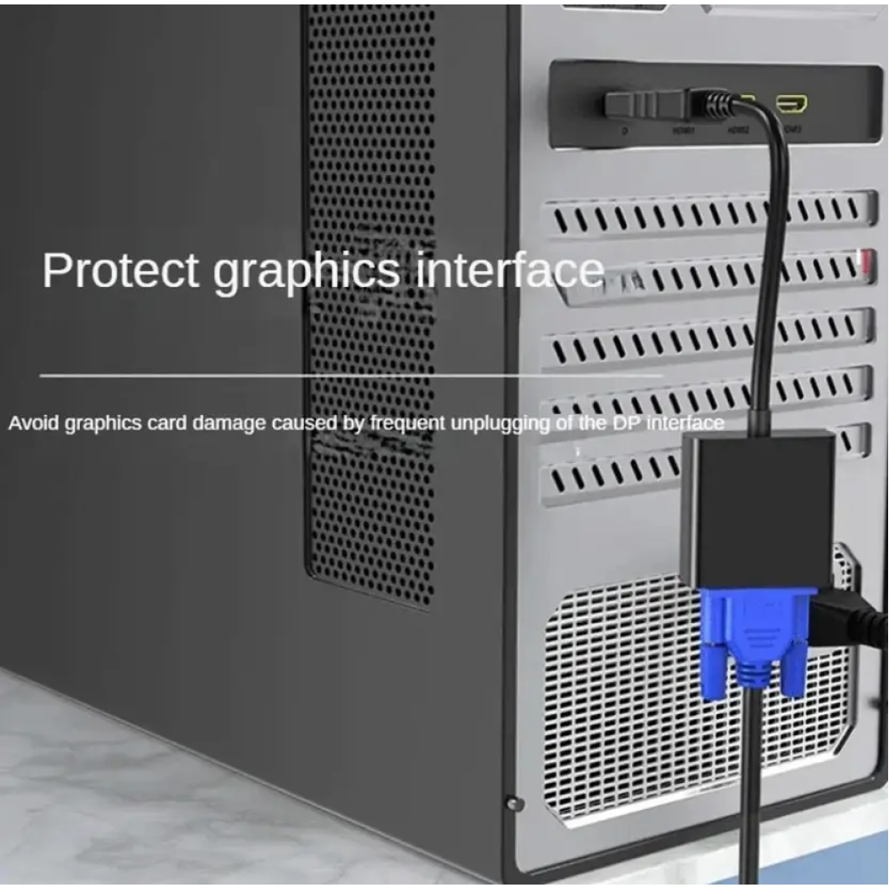 Адаптер перехідник DisplayPort - VGA 1080 P (DP to VGA)