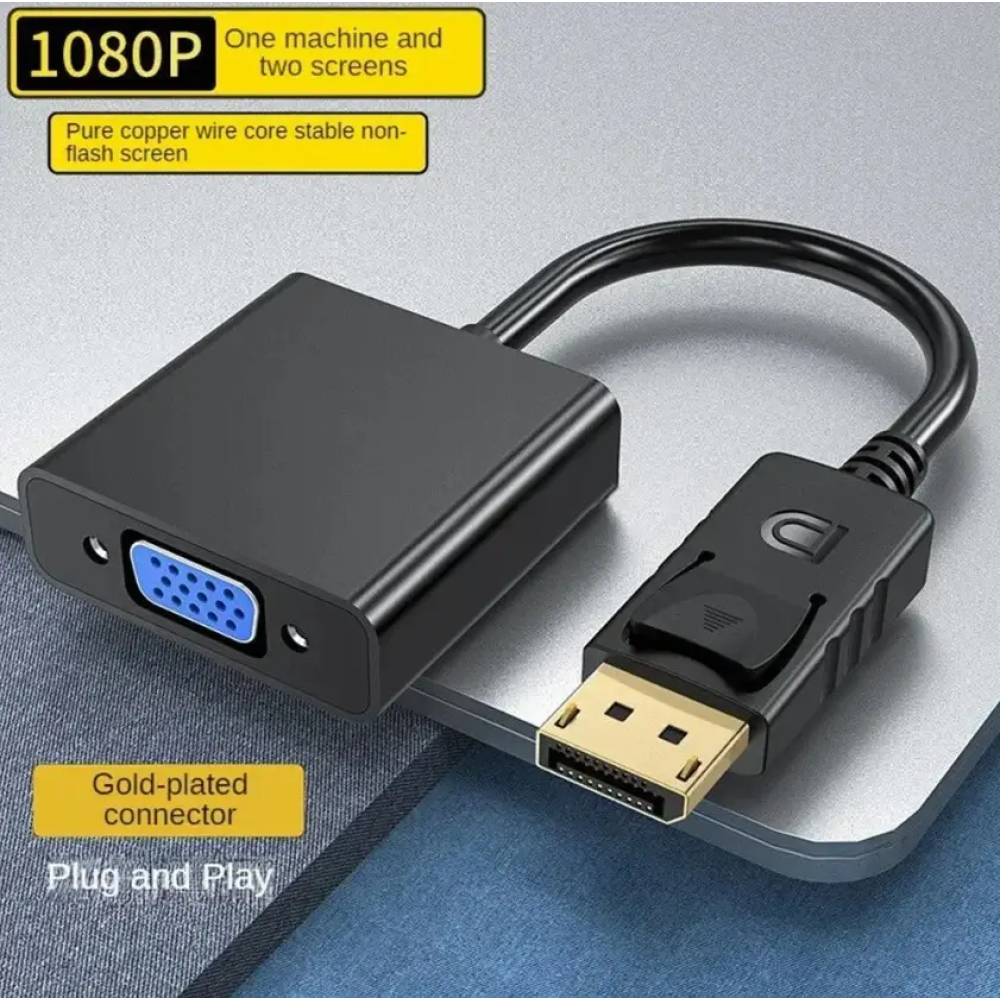 Адаптер перехідник DisplayPort - VGA 1080 P (DP to VGA)