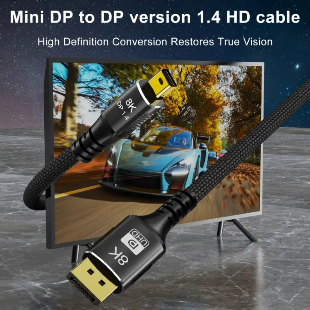 Кабель Mini DisplayPort - DisplayPort  V1.4 8K 1м SmartGo