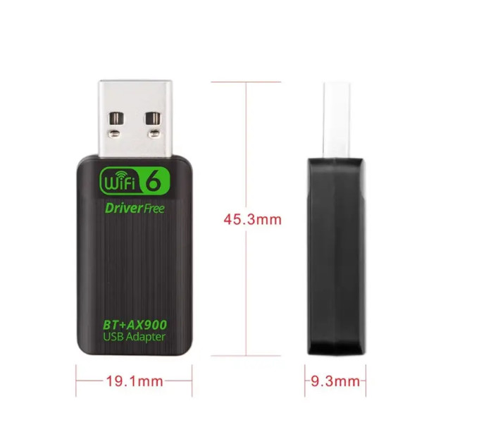 Bluetooth 5.4 + WIFI6 AX900 адаптер Plug and play