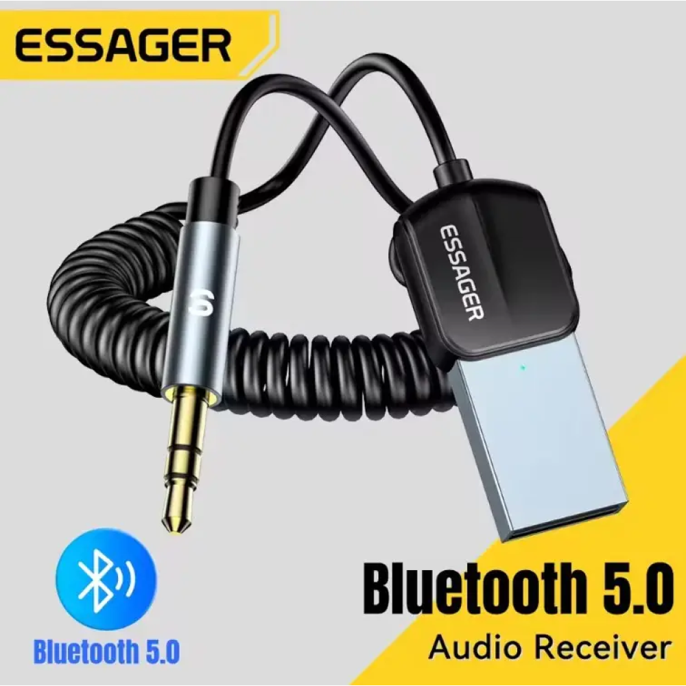 Bluetooth Ресивер автомобильный Essager EB01 USB AUX Bluetooth 5.0 hands-free