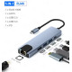 USB 3.0 хаб + кардрідер + конвертер HDMI 4K, LAN 5 у 1 SmartGo док-станція