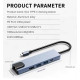 USB 3.0 хаб + кардрідер + конвертер HDMI 4K, LAN 5 у 1 SmartGo док-станція