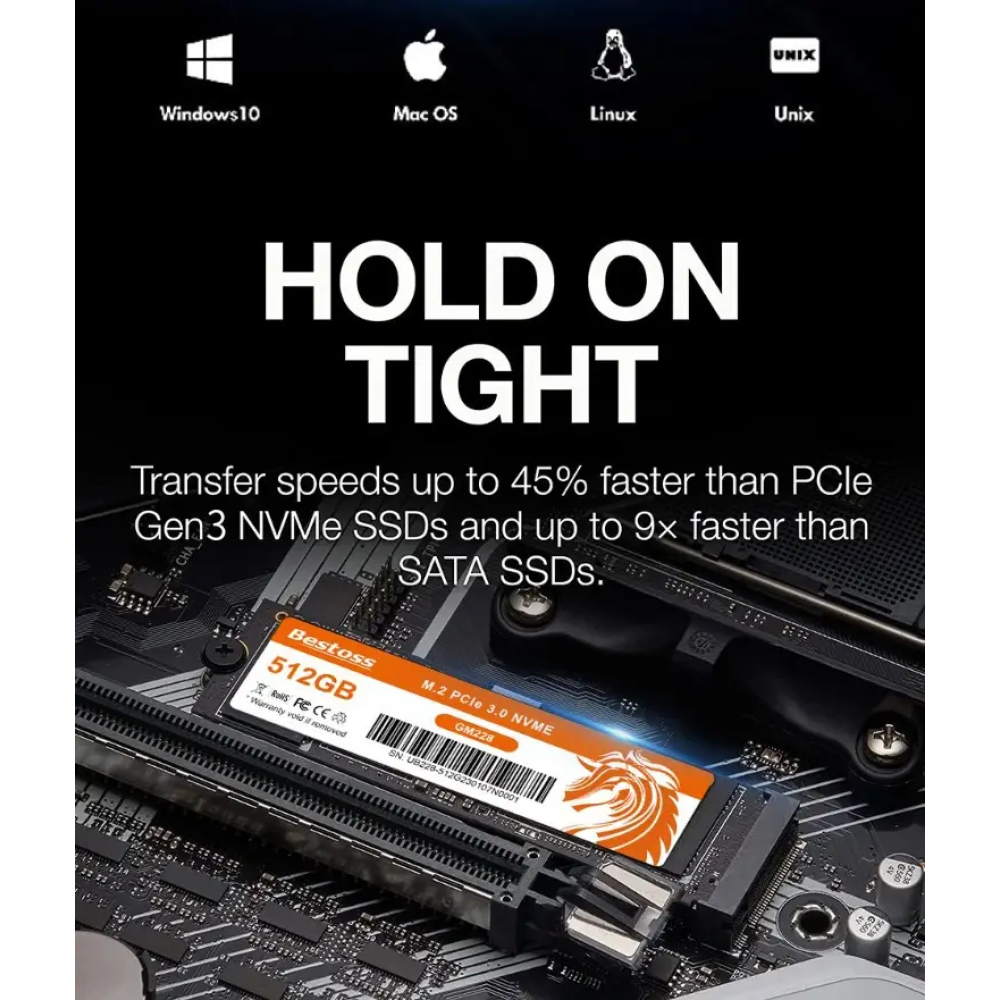 SSD диск m.2 NVME PCIe 3.0x4 256gb Bestoss 2280 3D Nand