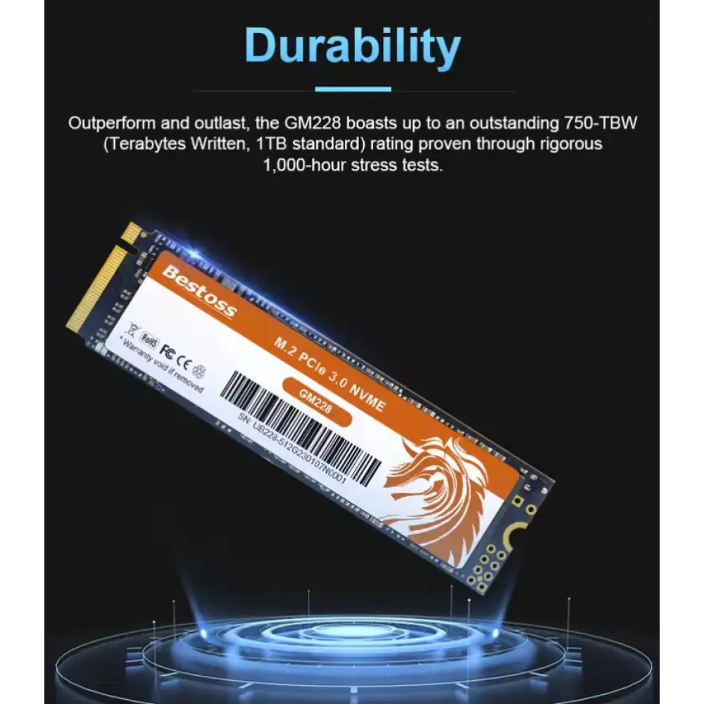 SSD диск m.2 NVME PCIe 3.0x4 256gb Bestoss 2280 3D Nand