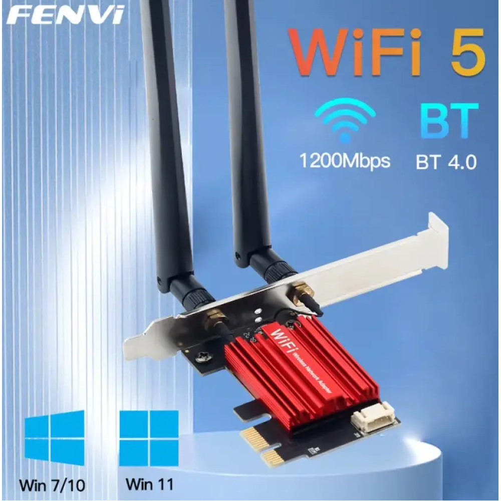 Bluetooth 4.0 адаптер + WIFI5 AС1200 2.4G/5GHz PCIe адаптер Fenvi FV-AC1200S