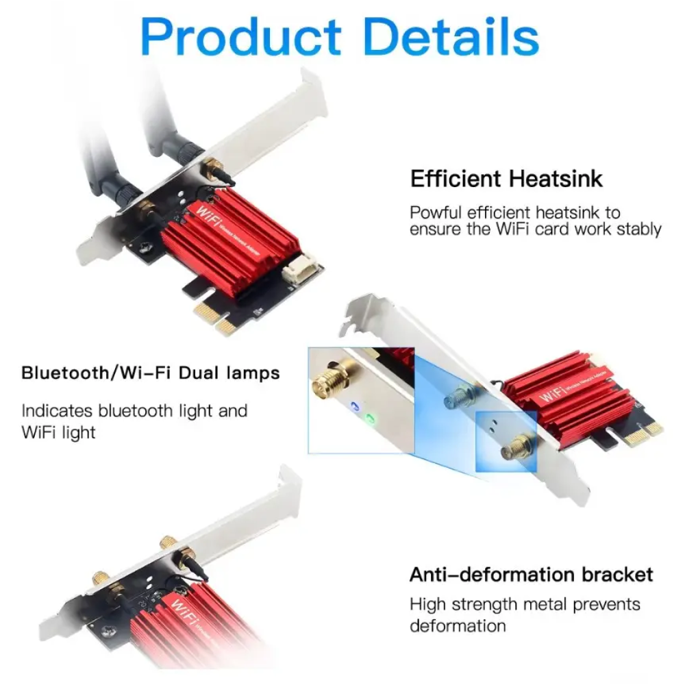 Bluetooth 4.0 адаптер + WIFI5 AС1200 2.4G/5GHz PCIe адаптер Fenvi FV-AC1200S