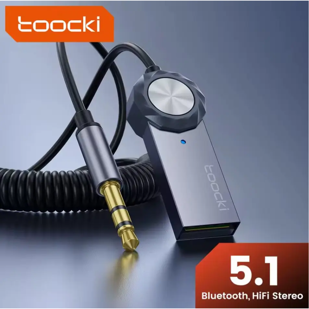 Bluetooth Ресивер автомобильный  Toocki USB AUX Bluetooth 5.1 hands-free