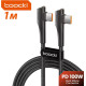 Кабель Type-c - Type-c 100W Toocki PD QC4.0 FCP AFC - 1m КУТОВИЙ Кабель Type-c - Type-c 100W Toocki PD QC4.0 FCP AFC - 1m КУТОВИЙ
