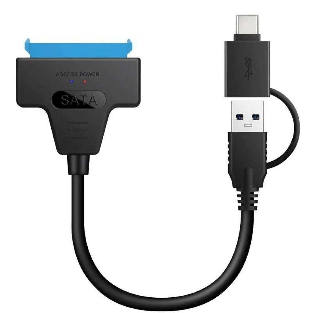 Перехідник SATA - Type-C + USB 3.0  до SSD-HDD Диску  2.5““ 20см SmartGo