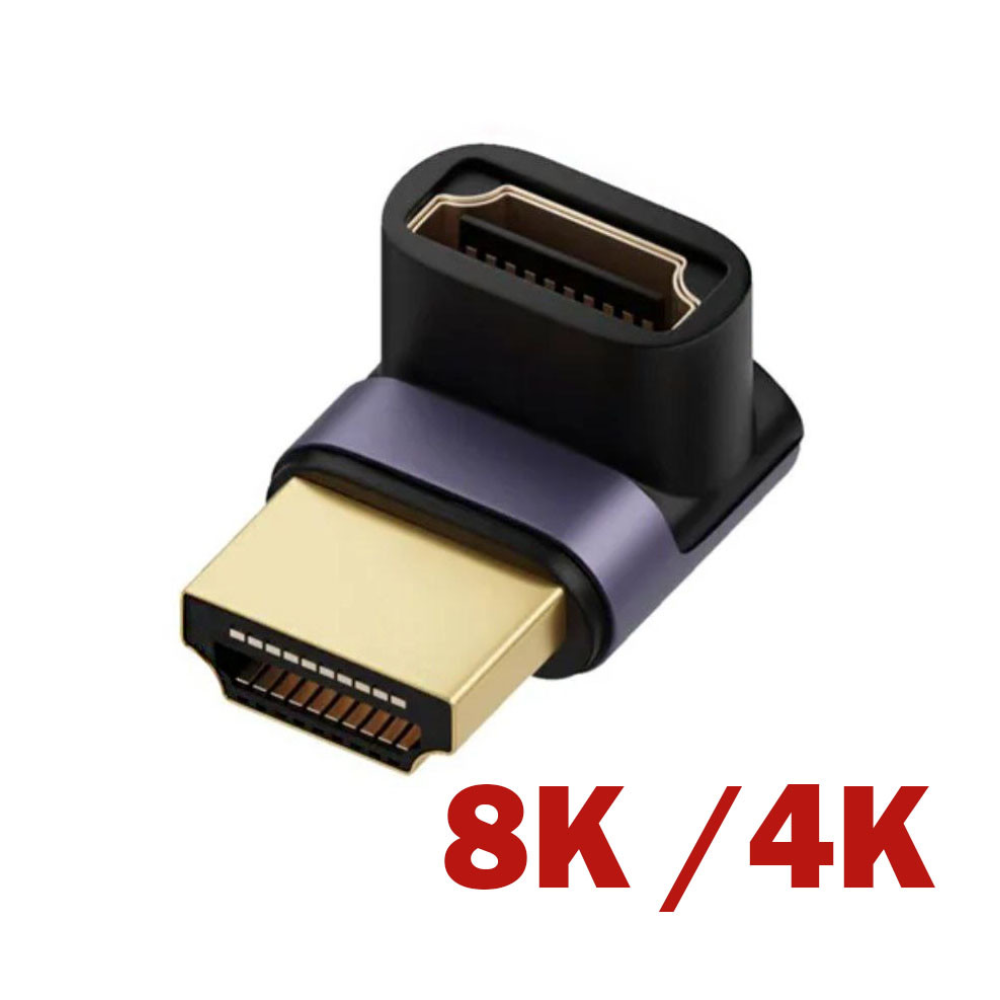 Перехідник HDMI – HDMI (з“єднувач HDMI під 90°, HDMI мама – HDMI папа) 8K HD
