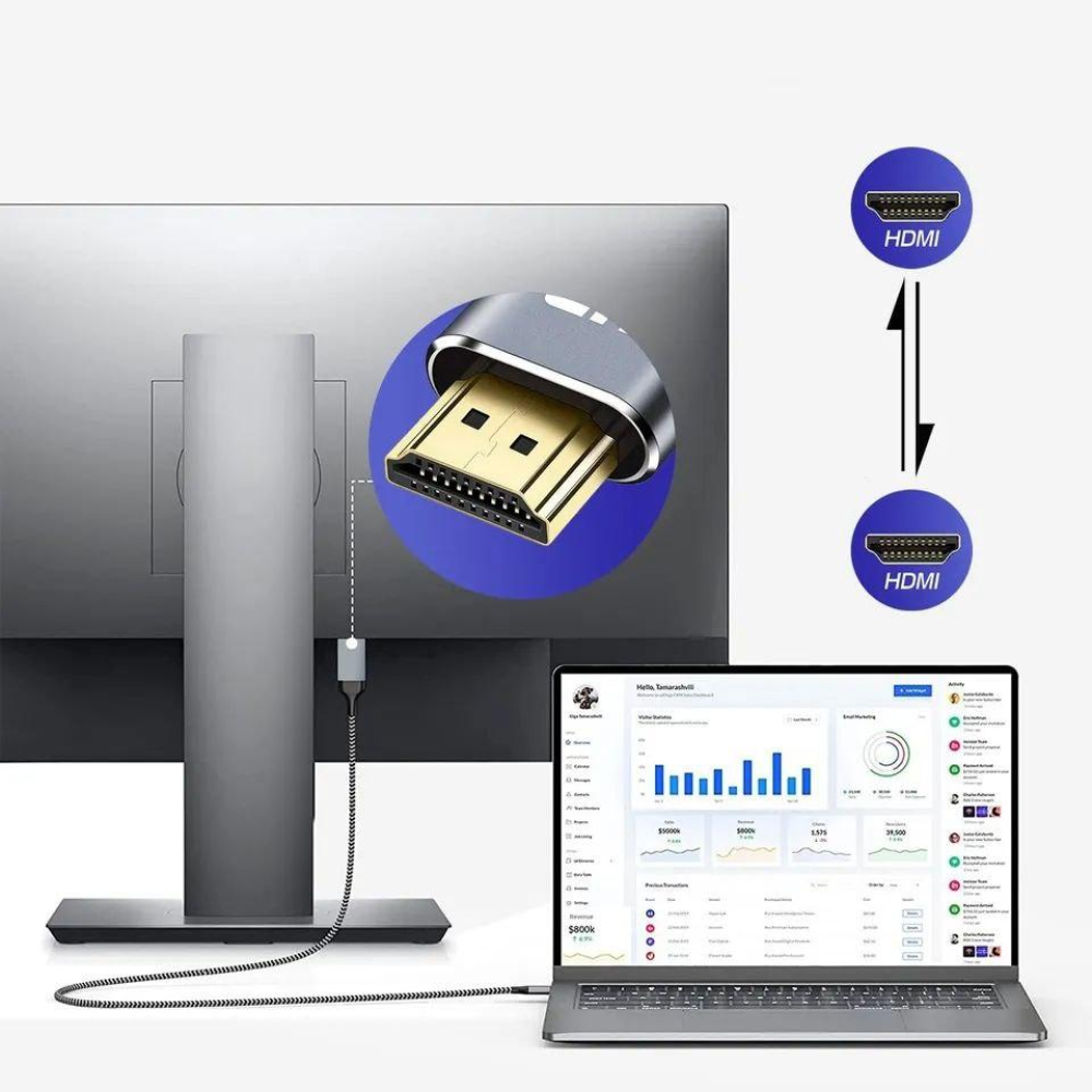 Кабель HDMI  - HDMI V2.0 4К 60Hz 2м  Kebidumei Gold SmartGo