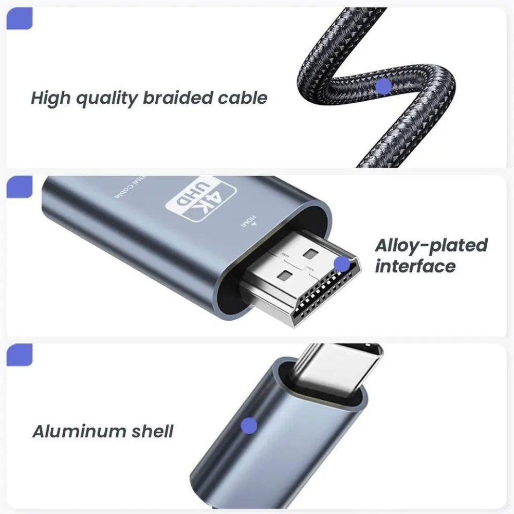 Кабель Type-C to HDMI SmartGo 4K 2м V1 