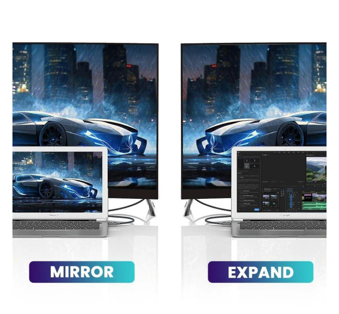 Кабель DisplayPort - HDMI 4K 1м в оплетці SmartGo