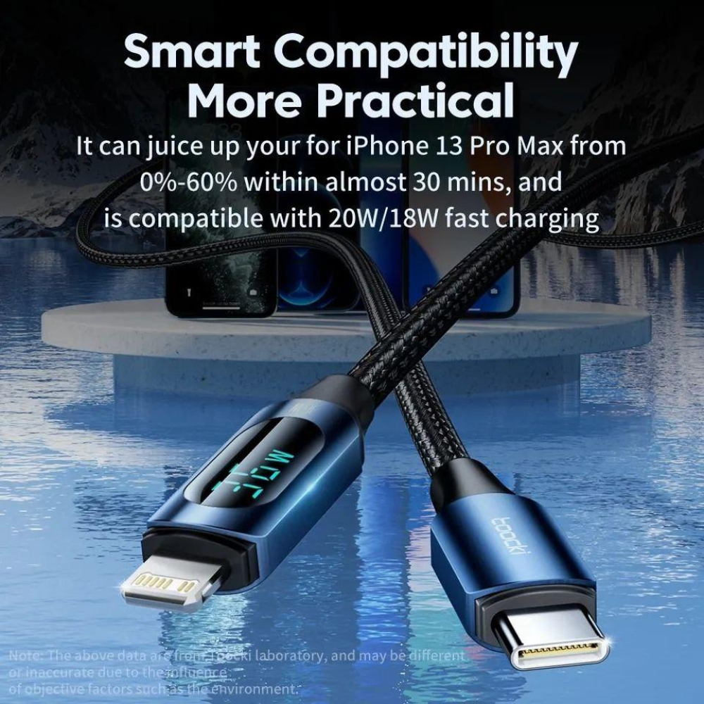 Кабель Type-c - Lightning Tooki 36W 1м PowerDisplay