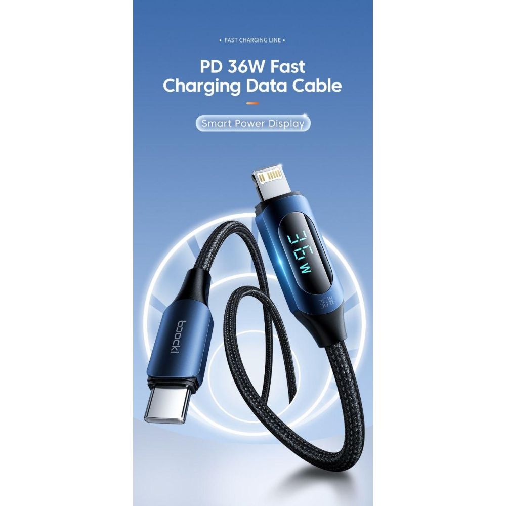 Кабель Type-c - Lightning Tooki 36W 1м PowerDisplay