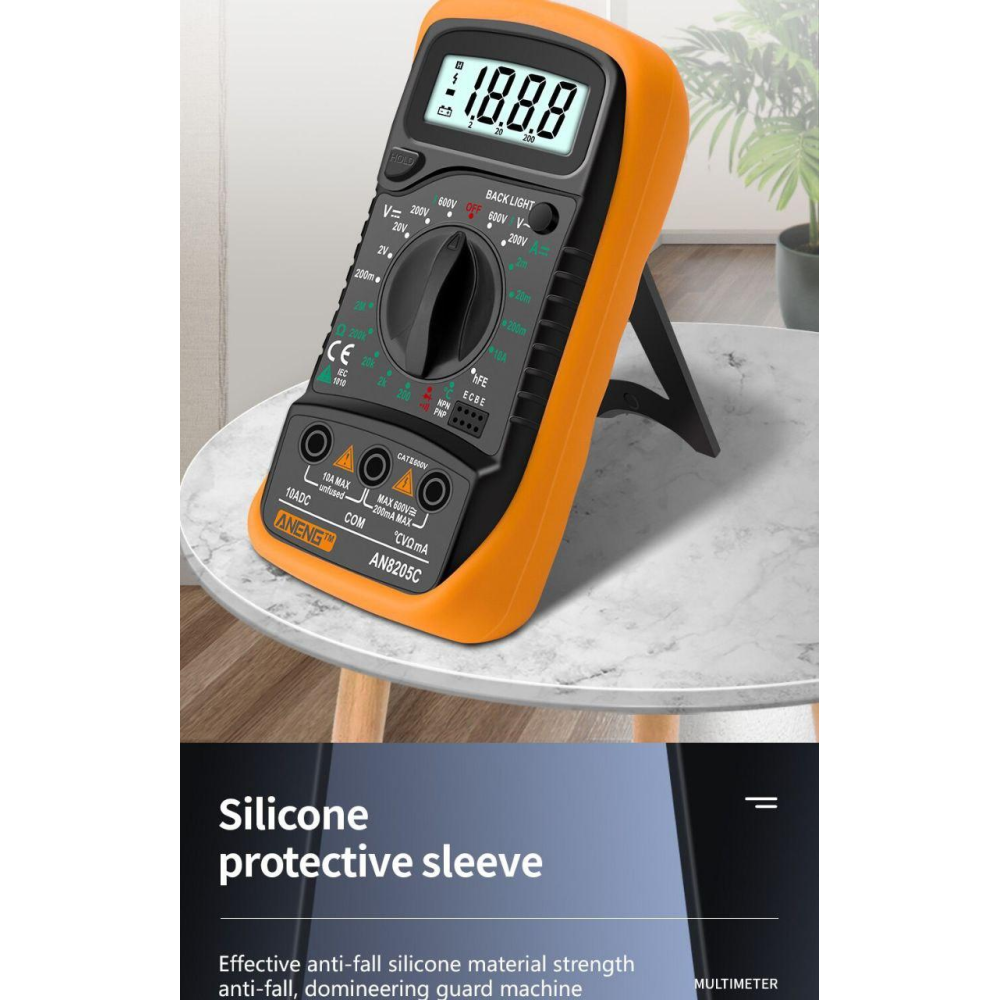 Мультиметр Aneng AN8205C Orange  щупи + термопара + крона