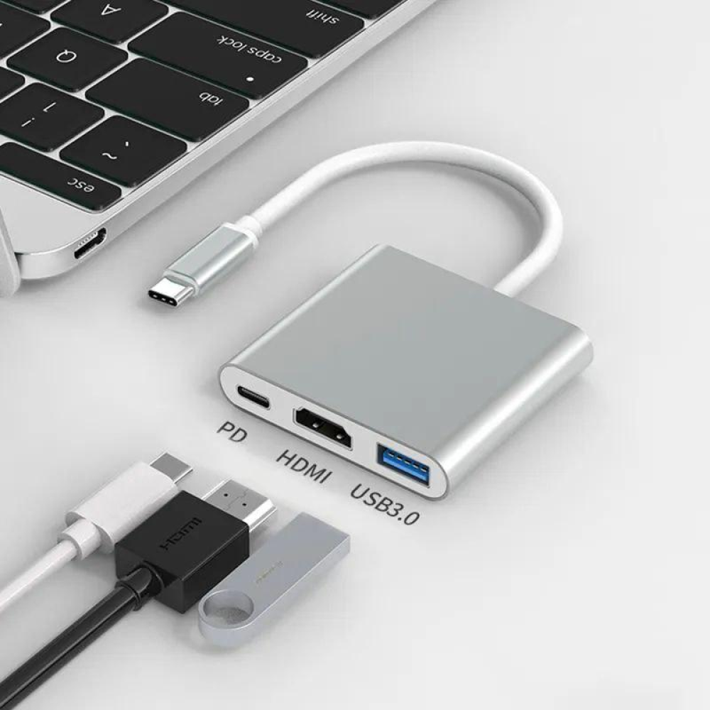 Хаб конвертер Type-C - HDMI Type-C USB 4K SmartGo