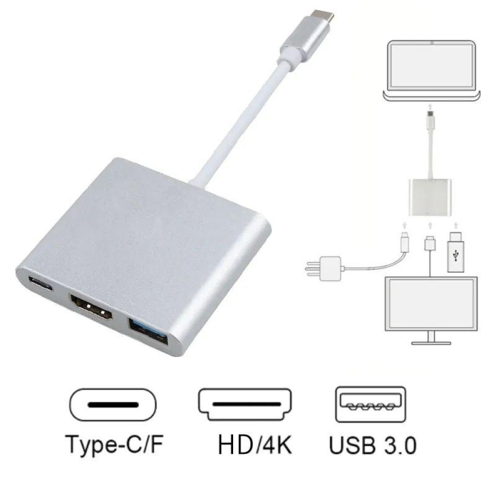 Хаб конвертер Type-C - HDMI Type-C USB 4K SmartGo