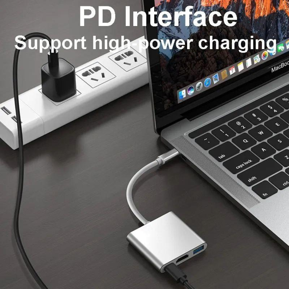 Хаб конвертер Type-C - HDMI Type-C USB 4K SmartGo