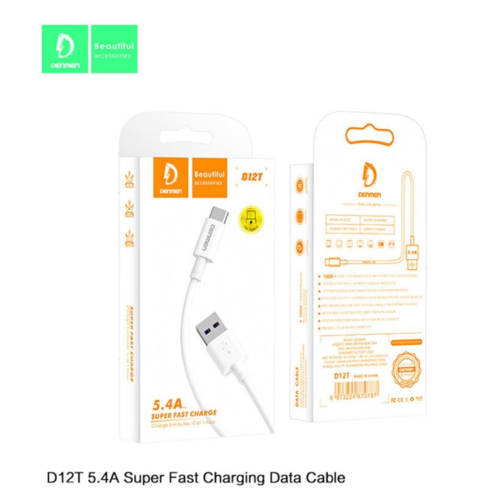 Кабель  Type-C - USB 5,4A Denmen D12T