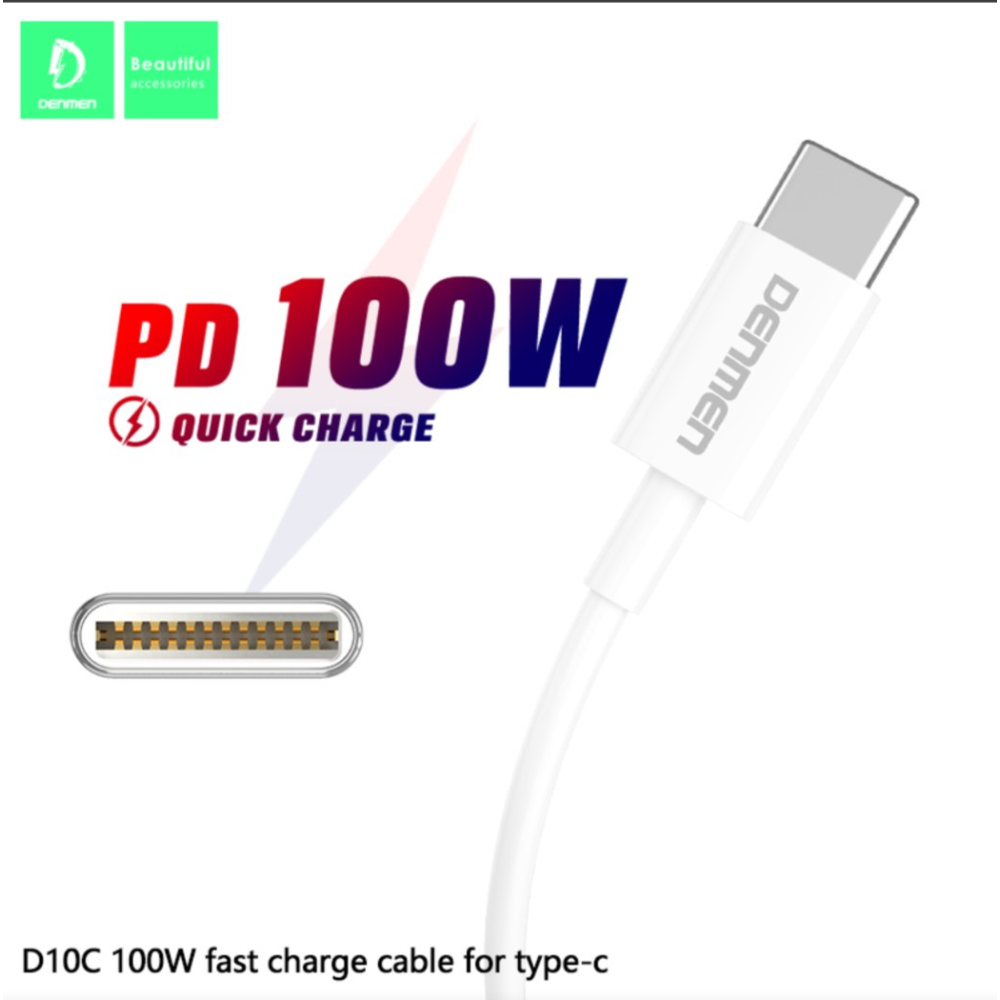 Кабель  Type-c - Type-c 100W Denmen D10C 1m
