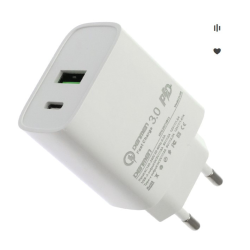 Мережевий зарядний пристрій Denmen DC08 QC3.0 QC3.0 (Type-C + USB) 5V-3A; 9V-2,2A ; 12V - 1,67A Мережевий зарядний пристрій Denmen DC08 QC3.0 QC3.0 (Type-C + USB) 5V-3A; 9V-2,2A ; 12V - 1,67A