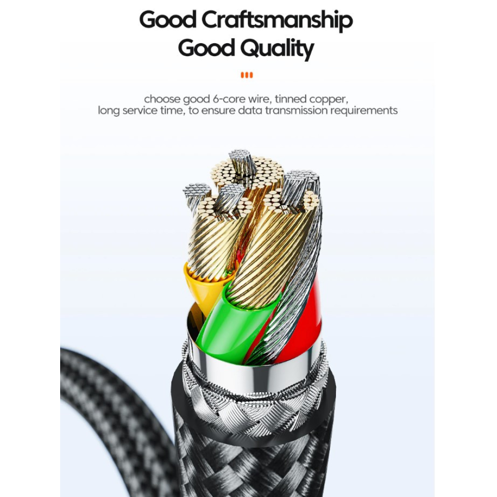 Кабель  Type-c - Type-c 100W Essager 100W PD QC4.0 FCP AFC - 2 m Black