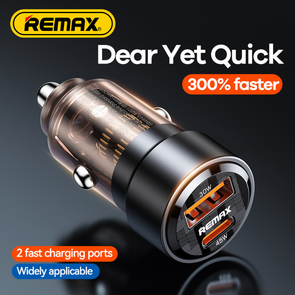 Автомобильное зарядное устройство 75W REMAX Walking Series PD+QC 1C+1A Fast Car Charger RCC360