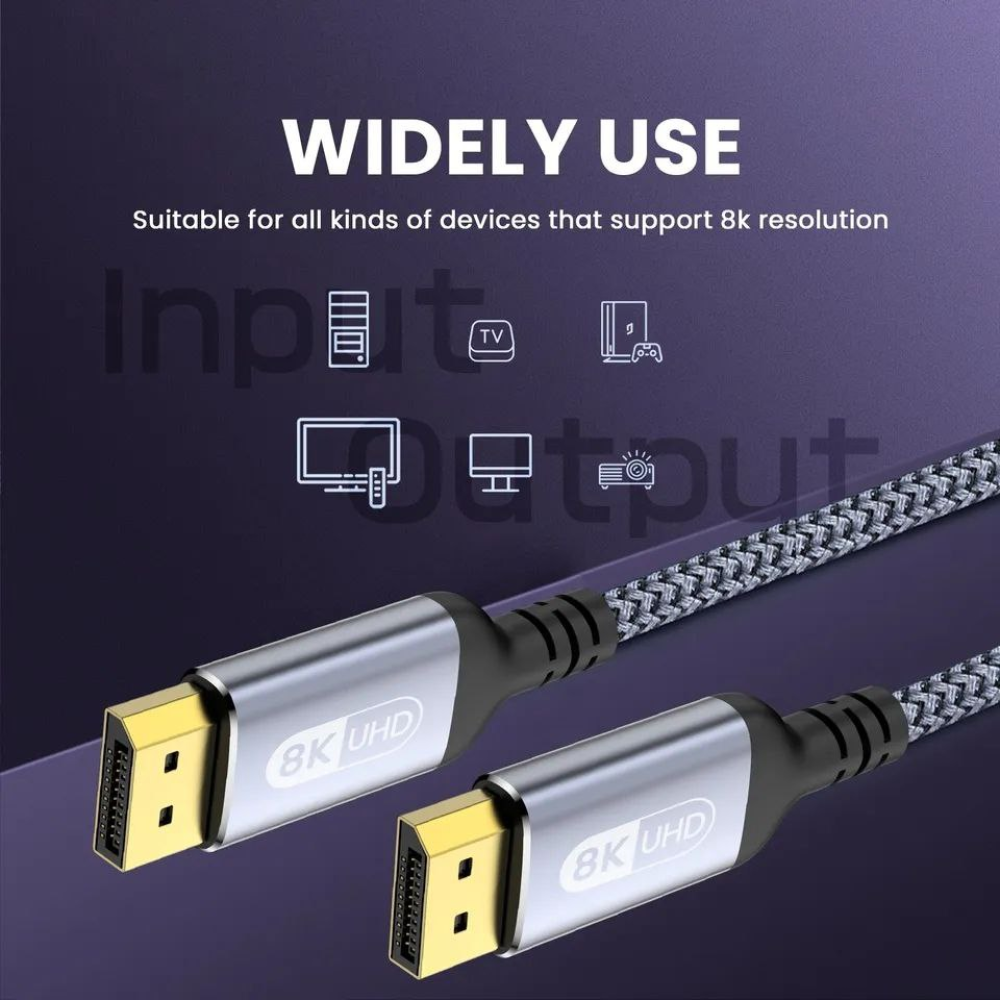 Кабель DisplayPort - DisplayPort 1.4 8K 1м в оплетці