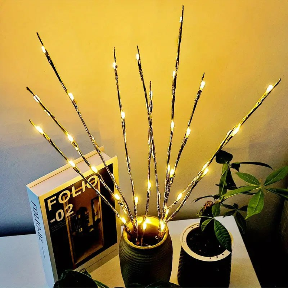 Гірлянда-гілка Brush light Золота на батарейках