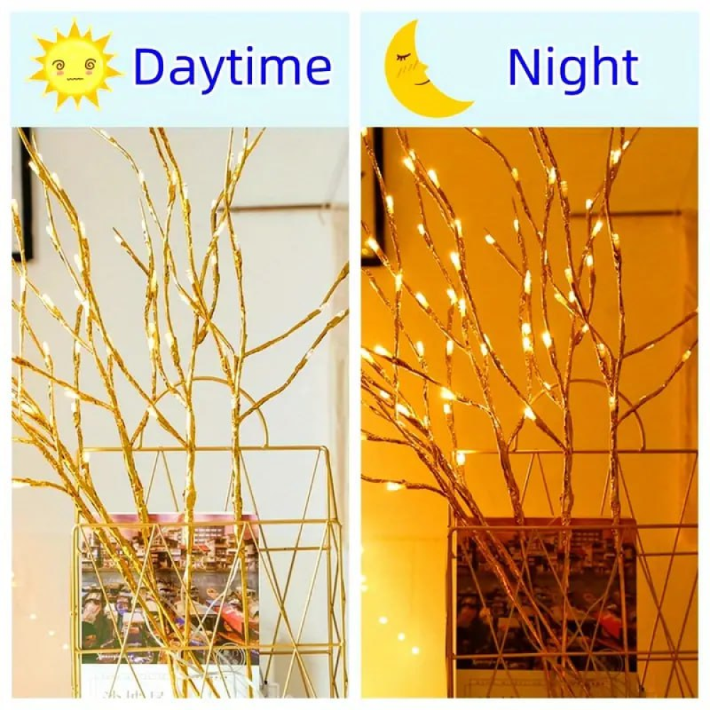 Гірлянда-гілка Brush light Золота на батарейках