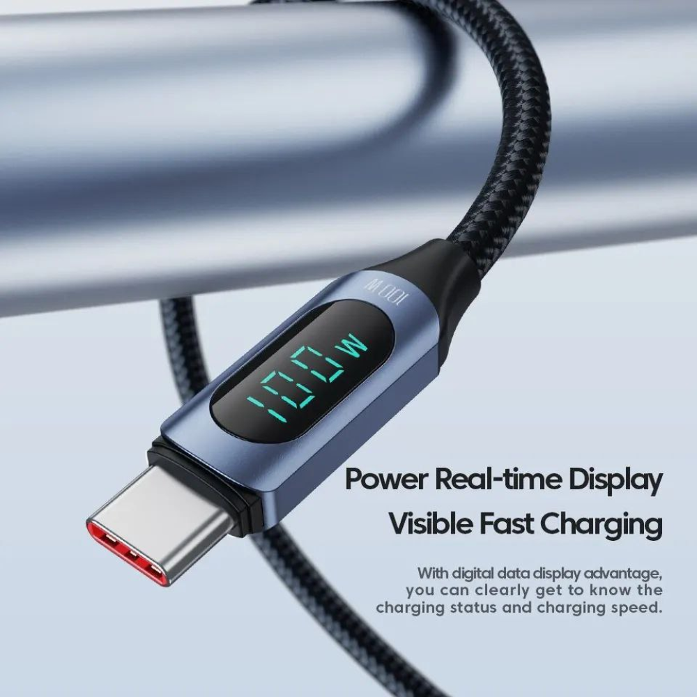 Кабель  Type-c - Type-c 100W 1М Toocki Display PD3.0 QC4.0 FCP AFC Чорний