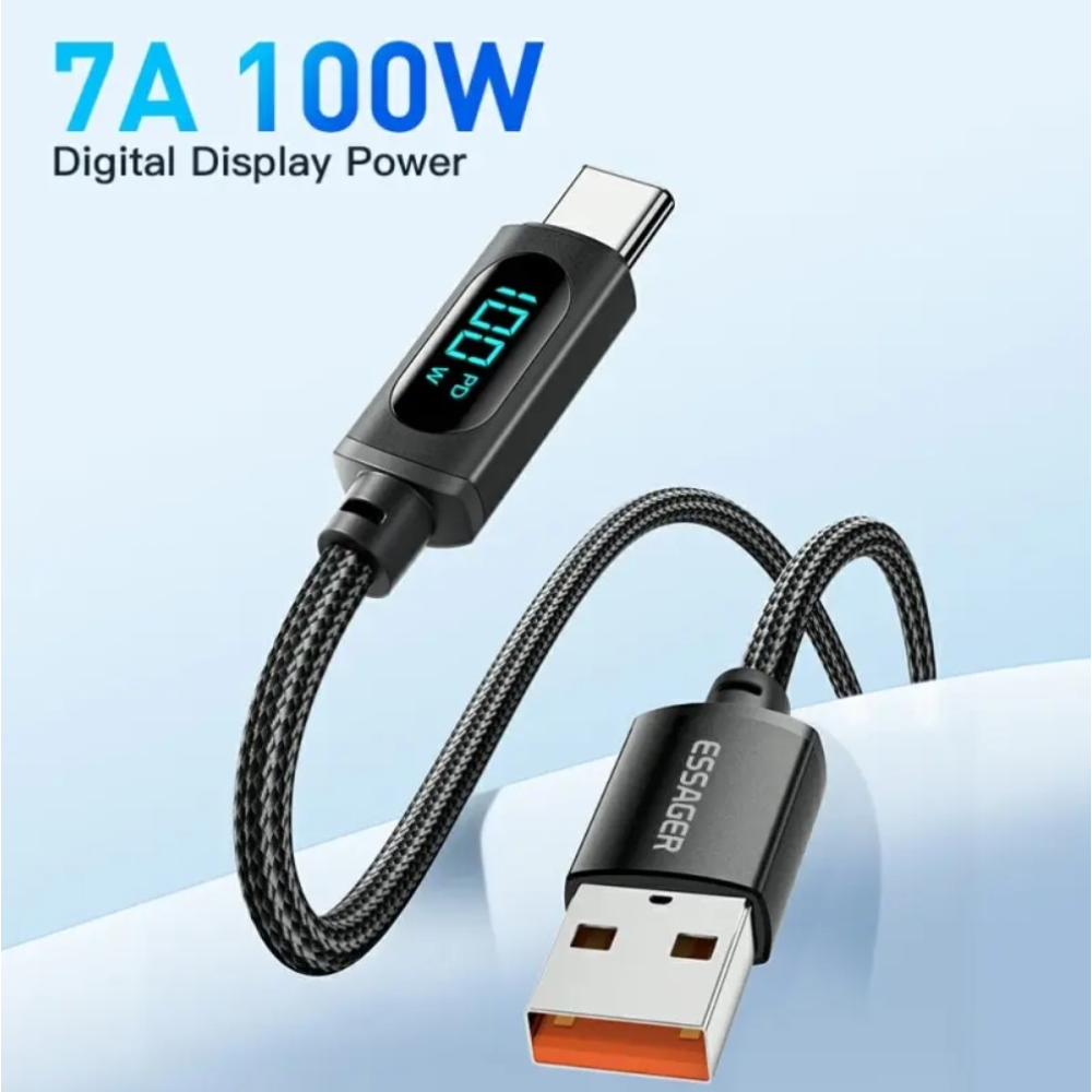 Кабель  USB - Type-c 100W Essager Display PD QC4.0 FCP AFC - 1m