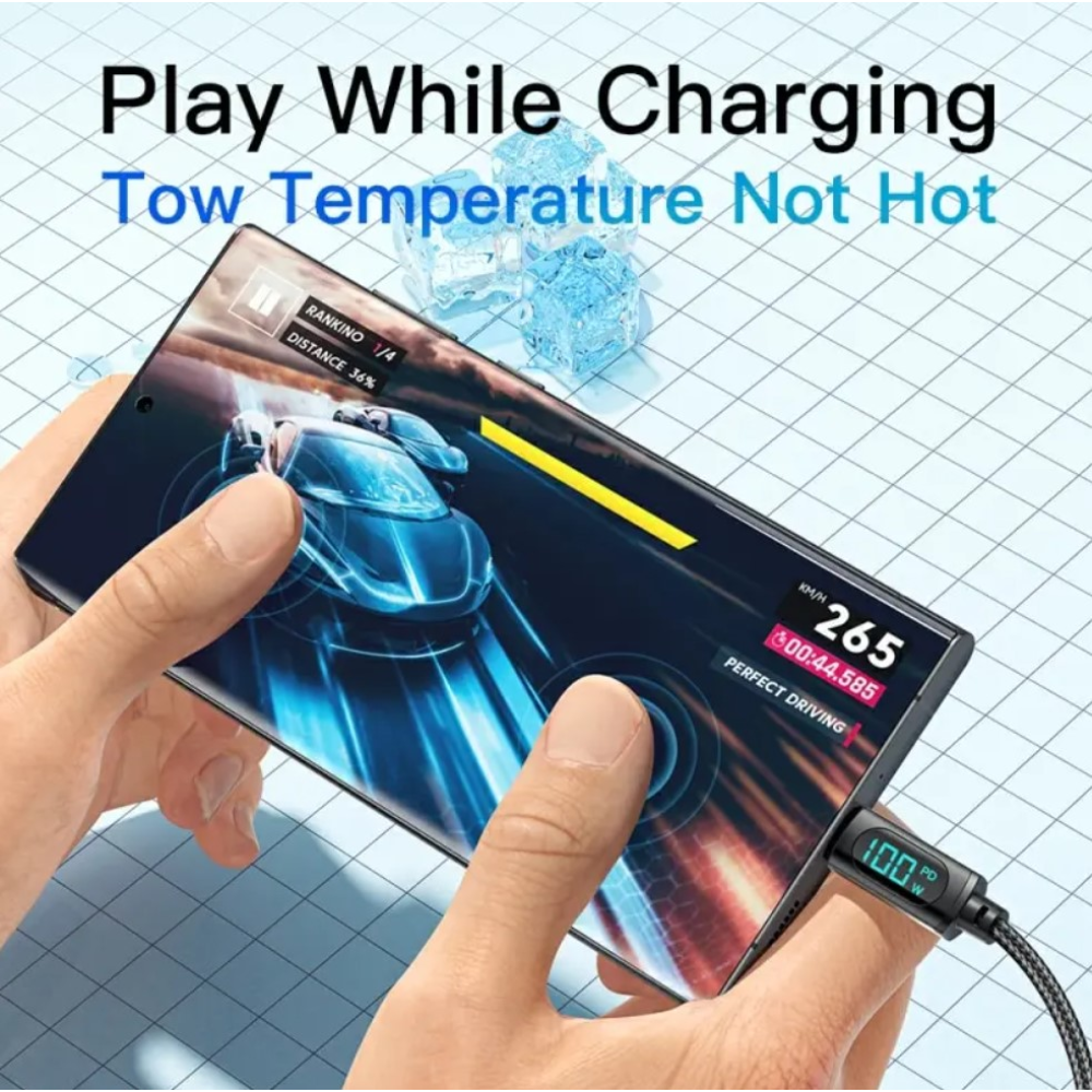 Кабель  USB - Type-c 100W Essager Display PD QC4.0 FCP AFC - 1m