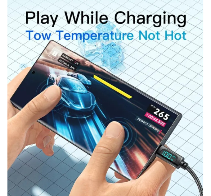 Кабель USB - Type-c 100W Essager Display PD QC4.0 FCP AFC - 1m