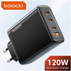 Мережевий зарядний пристрій 120W Toocki GAN (3xType-C + USB-A) Мережевий зарядний пристрій 120W Toocki GAN (3xType-C + USB-A)